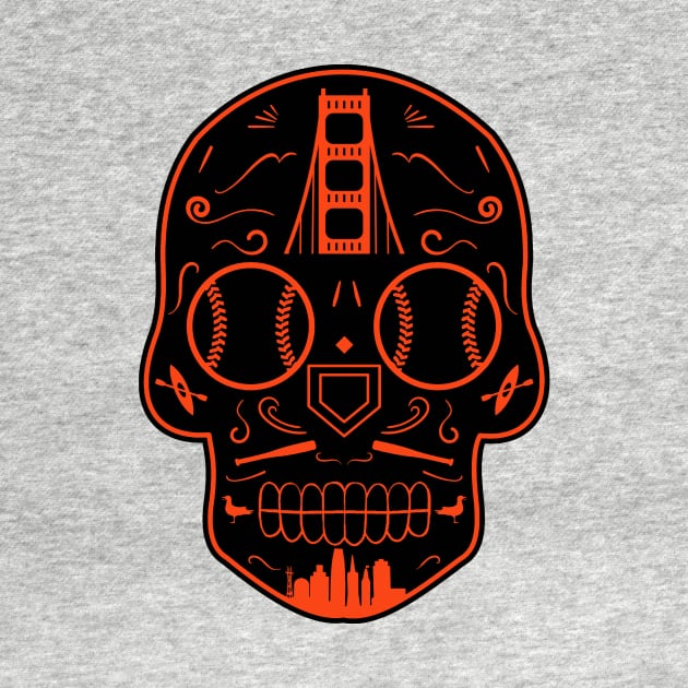 San Francisco Baseball Sugar Skull by StickyHenderson